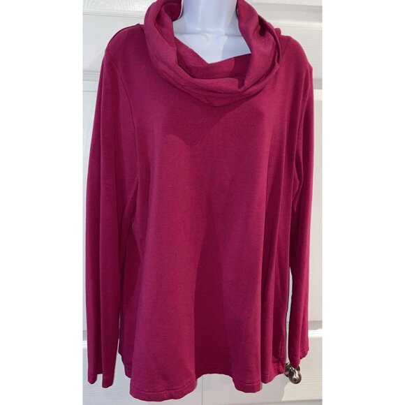 Lands End Cowl Neck Ladies Cozy Sweatshirt Stretch Pullover Size XL 18-20 - Picture 1 of 9
